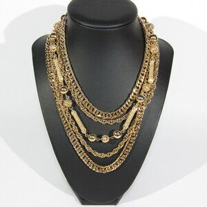 Vintage Kramer of New York Gold Tone Multi Strand Necklace